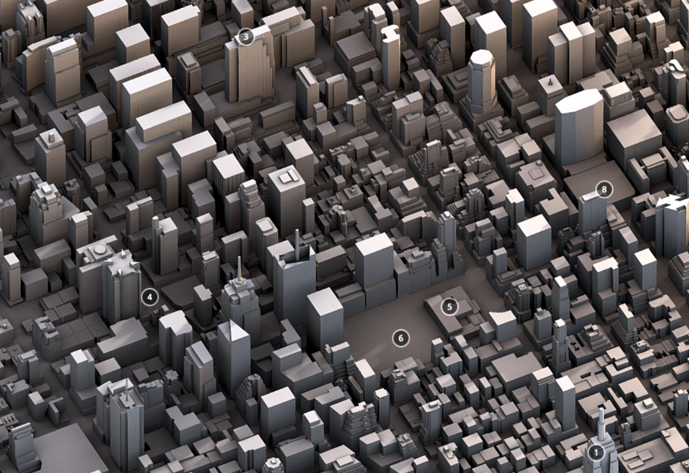 3d city model from new york exported from openstreetmap